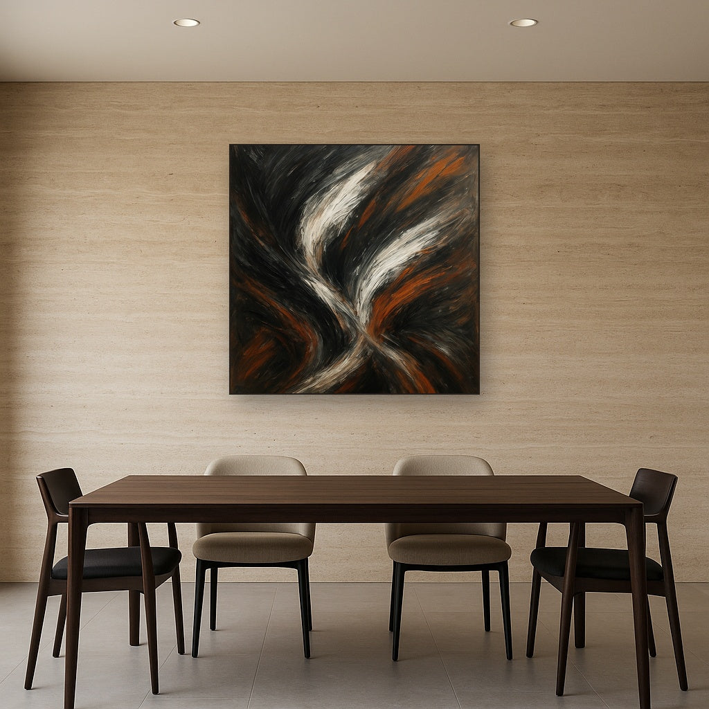 Kinetic Brushstroke Symphony Oil Painting - View 4