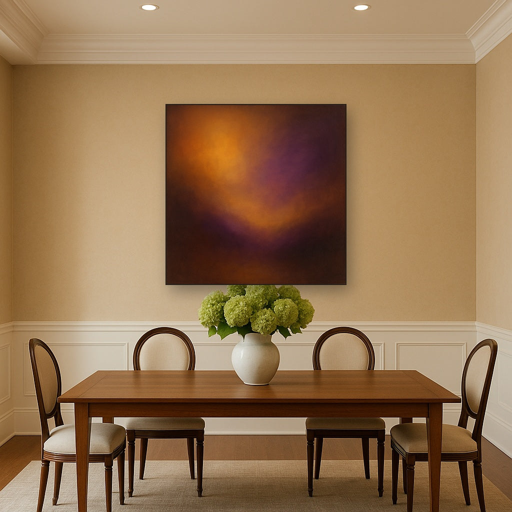 Burnt Amber & Velvet Amethyst Atmosphere No. 16 Oil Painting - View 4