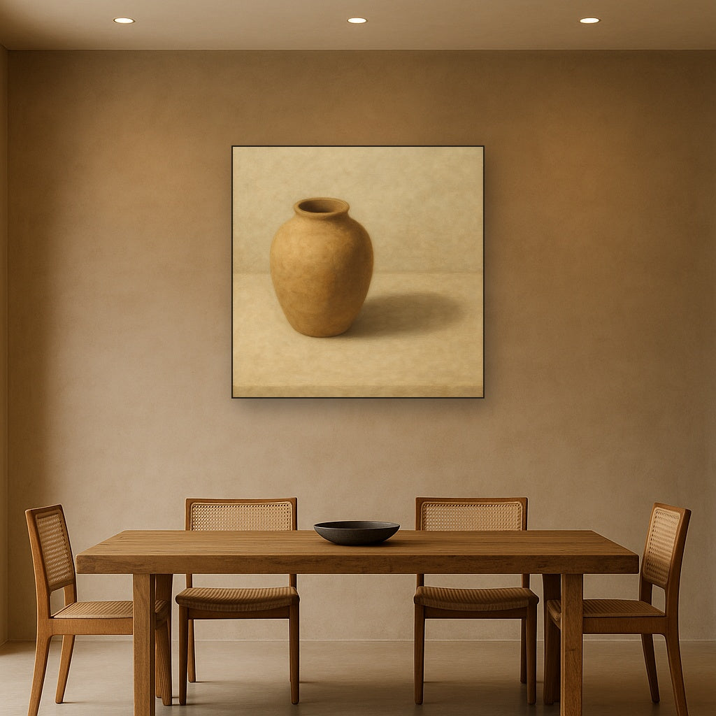Organic Clay Vessel & Solitary Shadow No. 23 Oil Painting - View 4