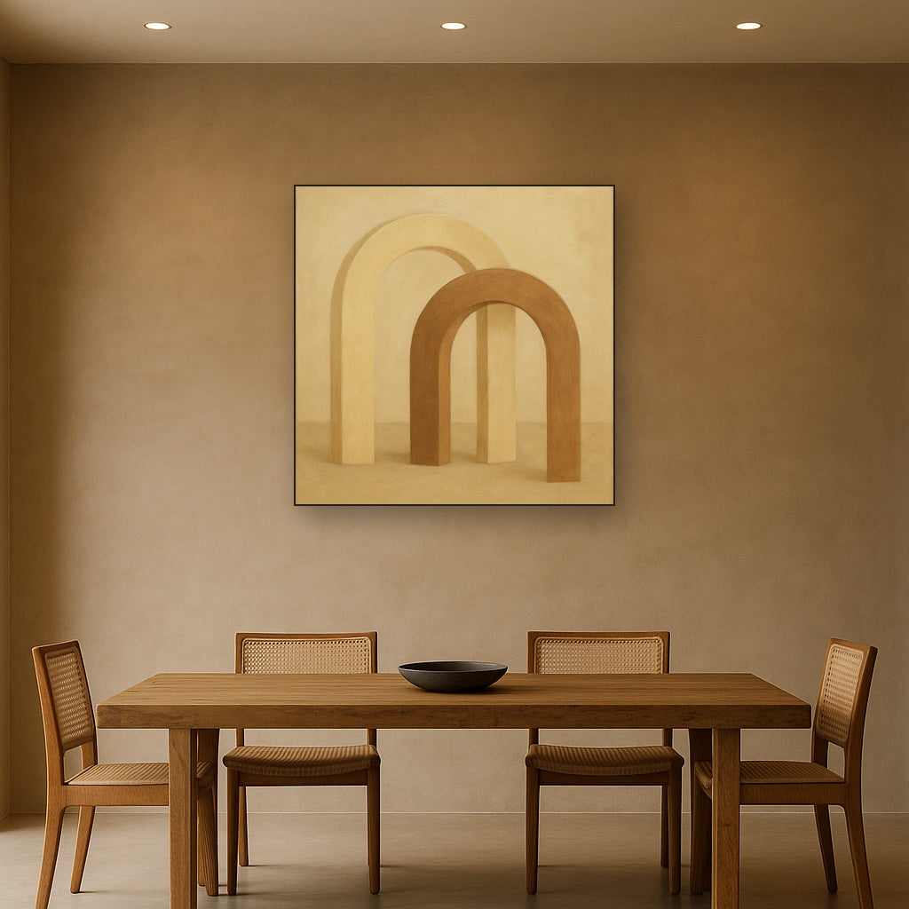 Minimalist Japandi Archways No. 10 - Modern Fine Art Oil Painting - View 4
