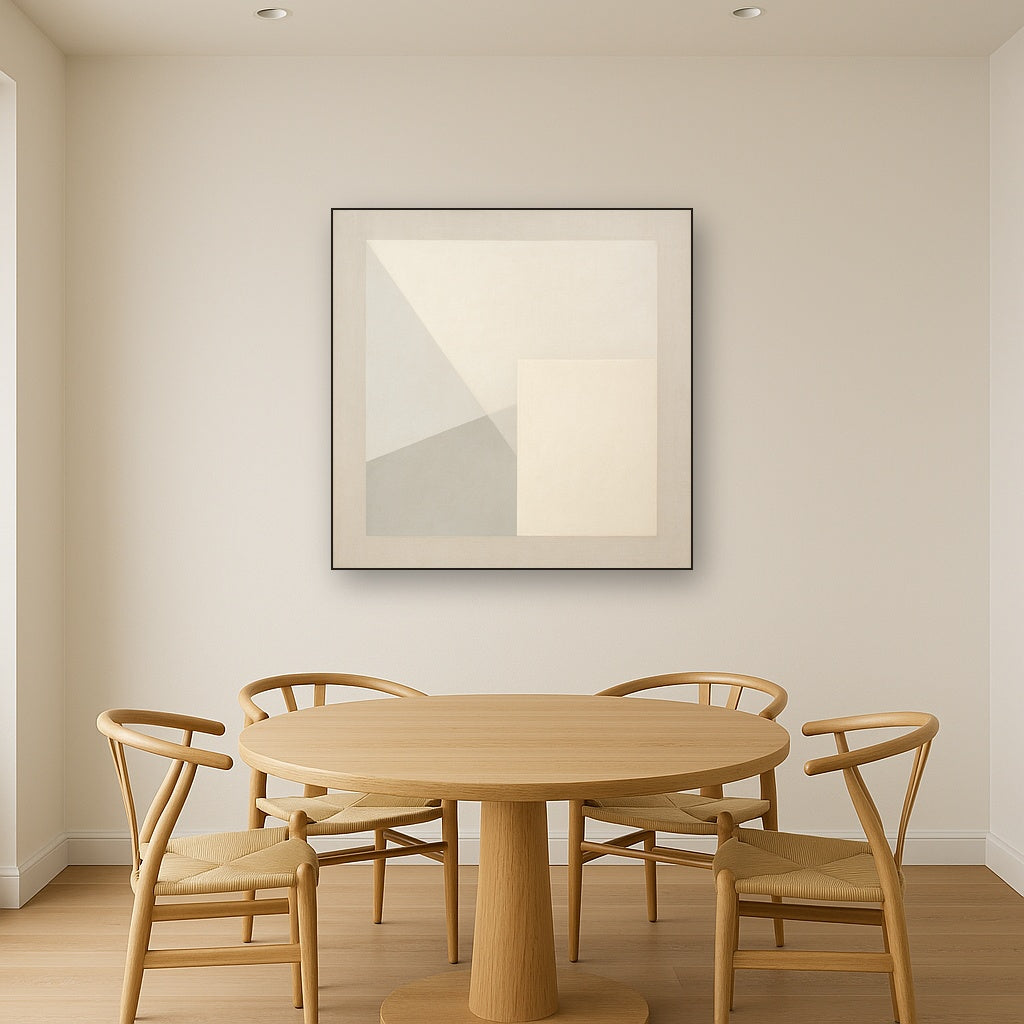 Architectural Stucco Geometry No. 3 - Modern Fine Art Oil Painting - View 4