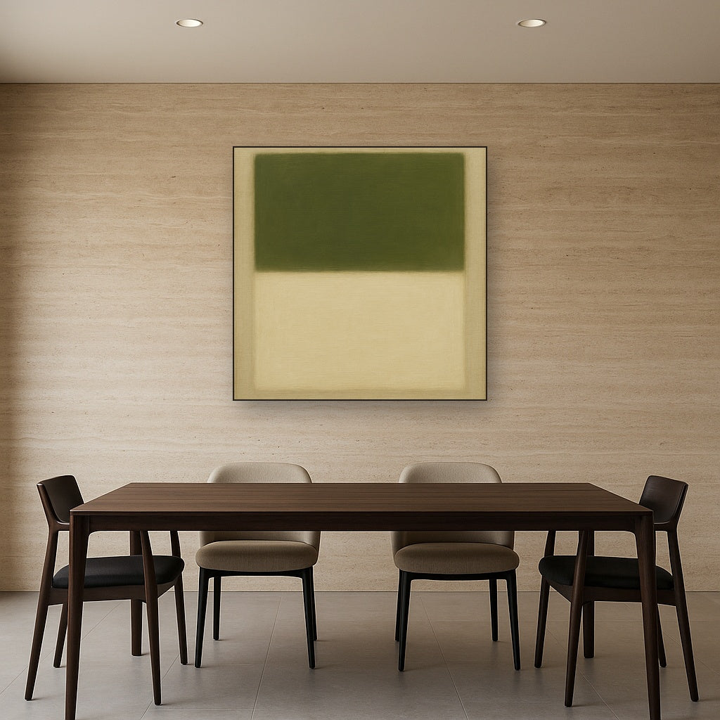 Sage Olive & Alabaster Balance No. 3 - Modern Fine Art Oil Painting - View 4