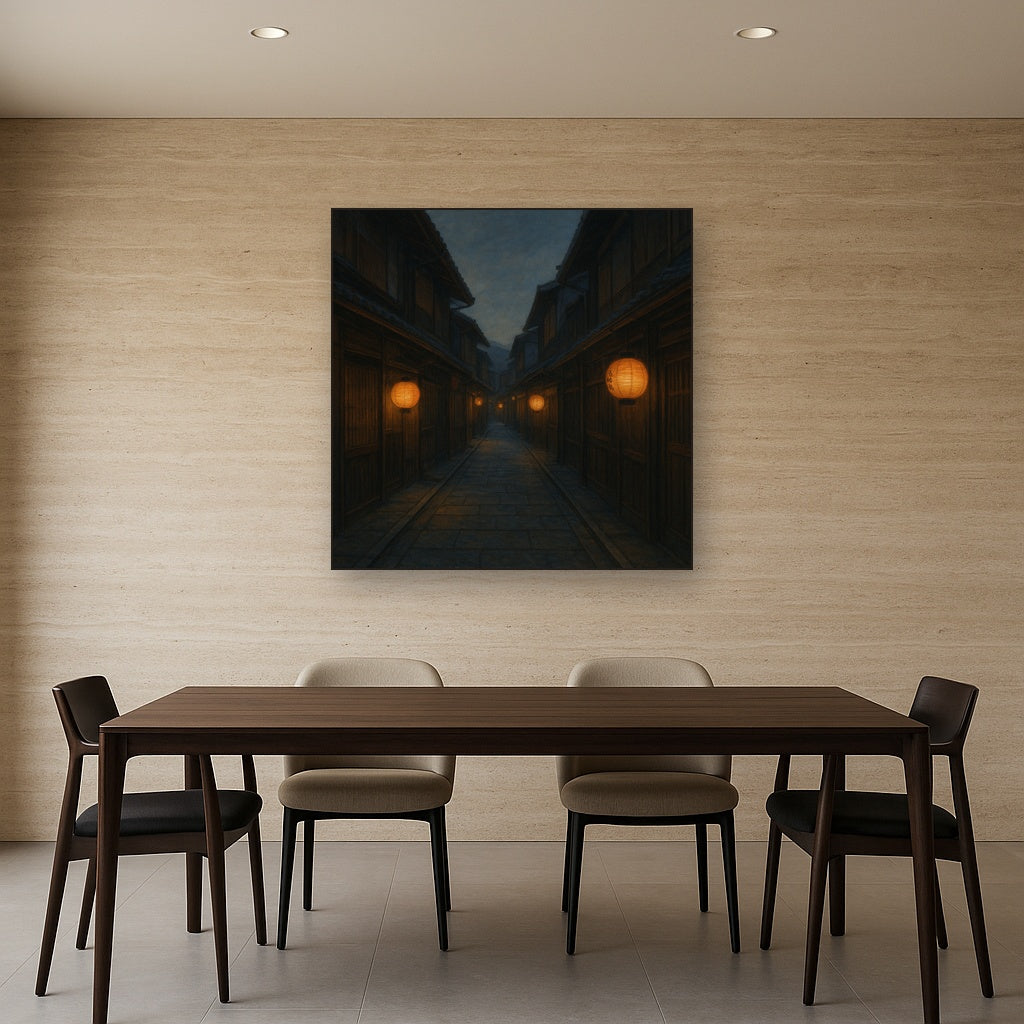 Old Kyoto Gion Alley in Soft Lantern Light No. 14 Oil Painting - View 4