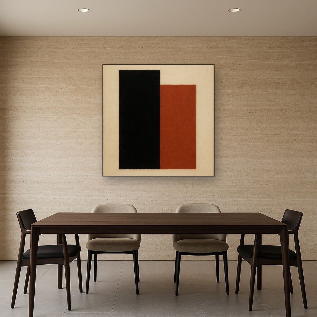 Deep Charcoal & Bone Monolith No. 1 - Modern Fine Art Oil Painting - View 4
