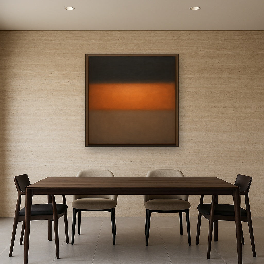 Charcoal Slate & Burnished Copper Horizon No. 30 Oil Painting - View 4