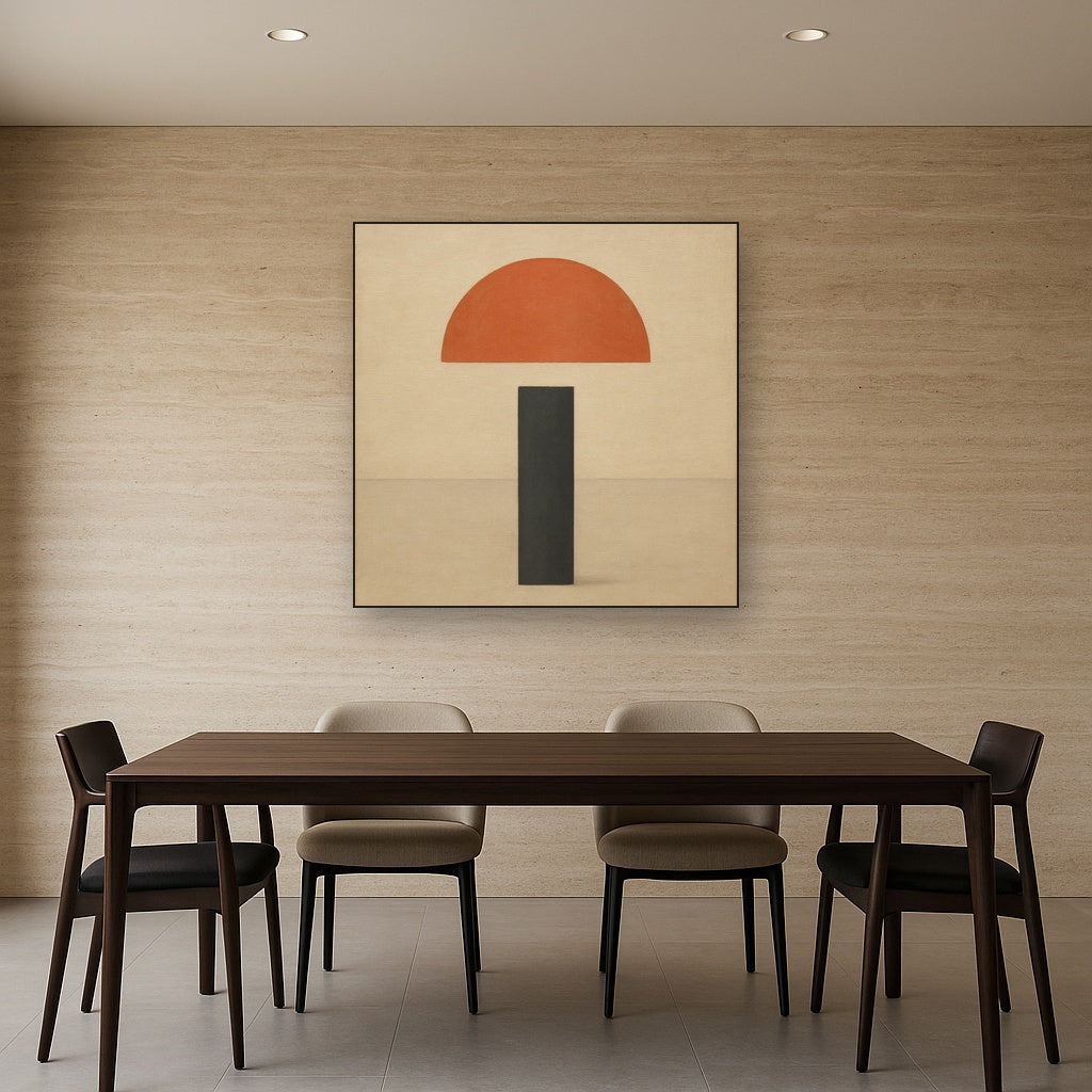 Semicircle Horizon & Minimalist Pillar No. 17 Oil Painting - View 4