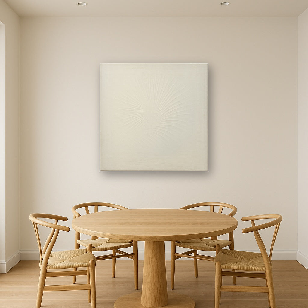 Radial Sunburst Plaster Ridge No. 5 - Modern Fine Art Oil Painting - View 4