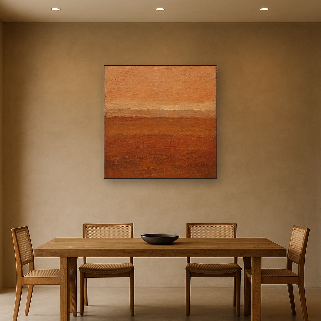 Clay Pigment Horizon Wabi-Sabi Oil Painting - View 4