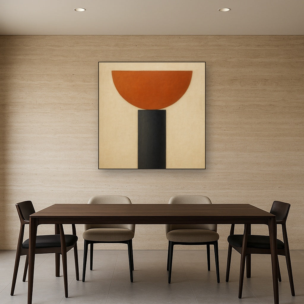 Semicircle Horizon & Minimalist Pillar No. 19 Oil Painting - View 4