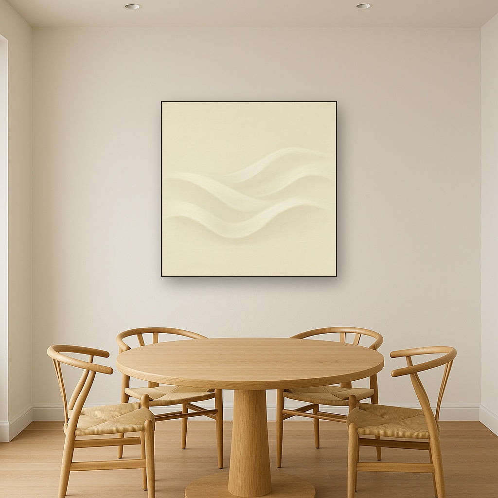 Monochrome Wave Relief No. 2 - Modern Fine Art Oil Painting - View 4