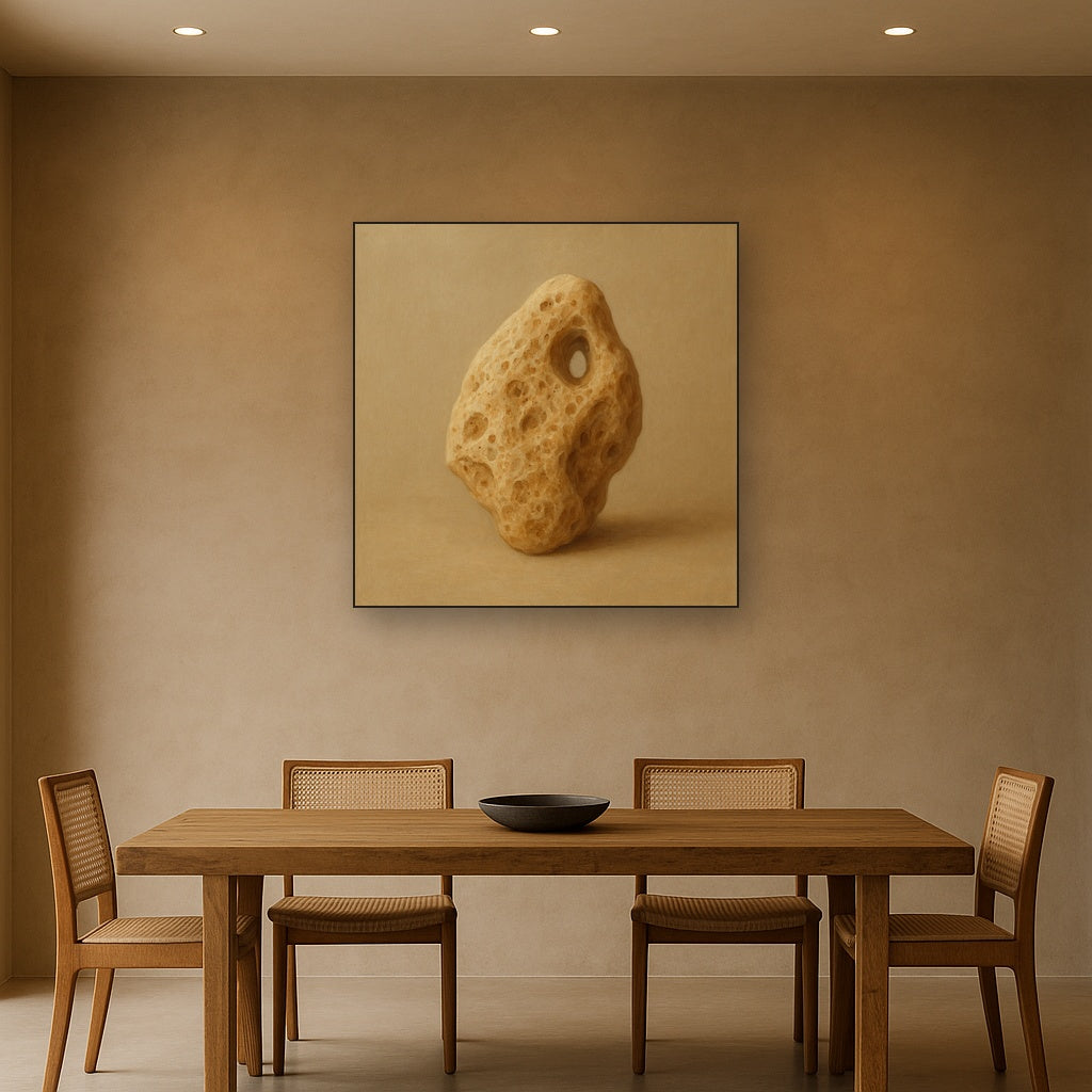 Zen Stone & Warm Grey Void No. 5 - Modern Fine Art Oil Painting - View 4