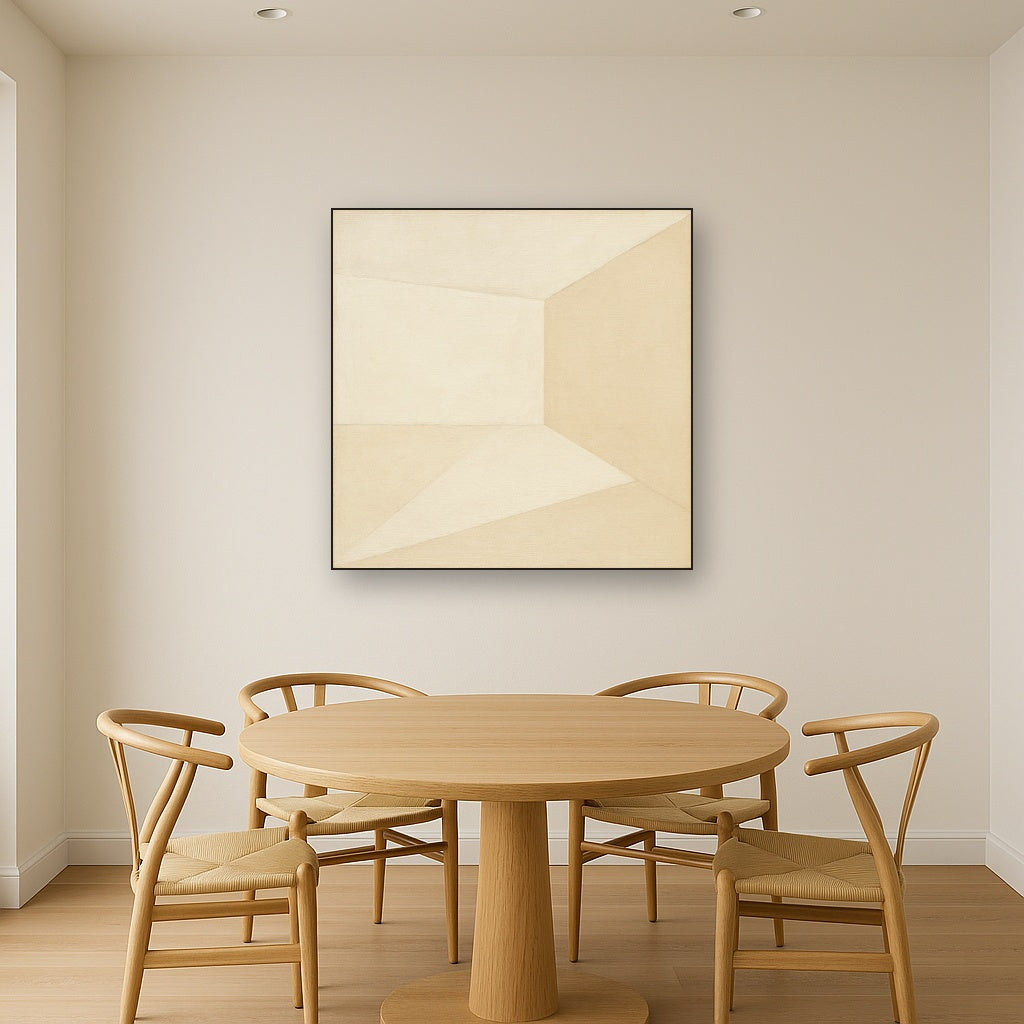 Architectural Stucco Geometry No. 3 - Modern Fine Art Oil Painting - View 4