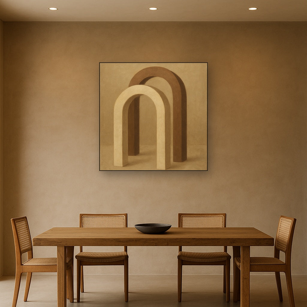 Minimalist Japandi Archways No. 10 - Modern Fine Art Oil Painting - View 4