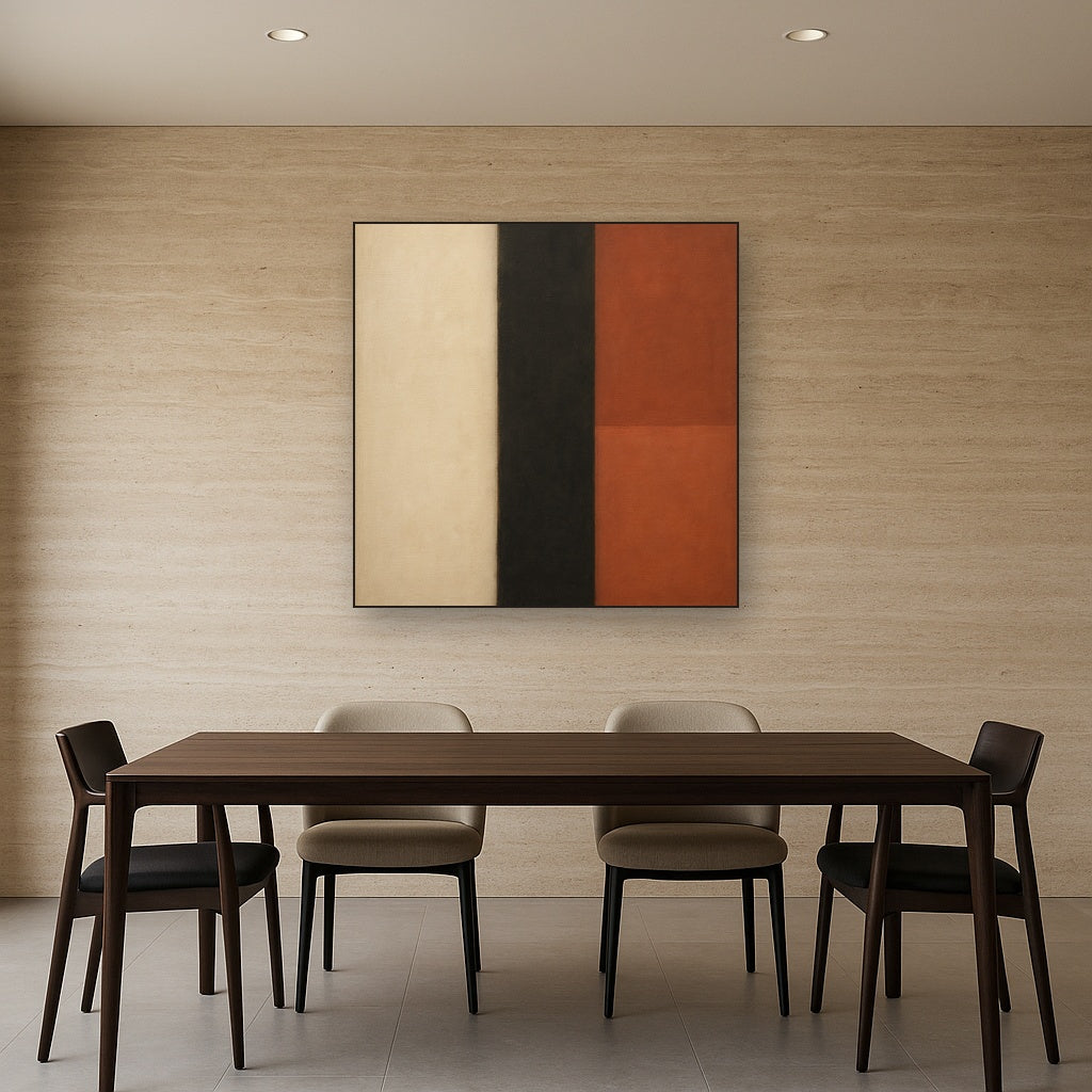 Deep Charcoal & Bone Monolith No. 1 - Modern Fine Art Oil Painting - View 4
