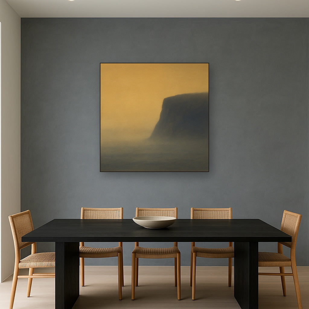 Solitary Headland in Fog No. 9 - Modern Fine Art Oil Painting - View 4