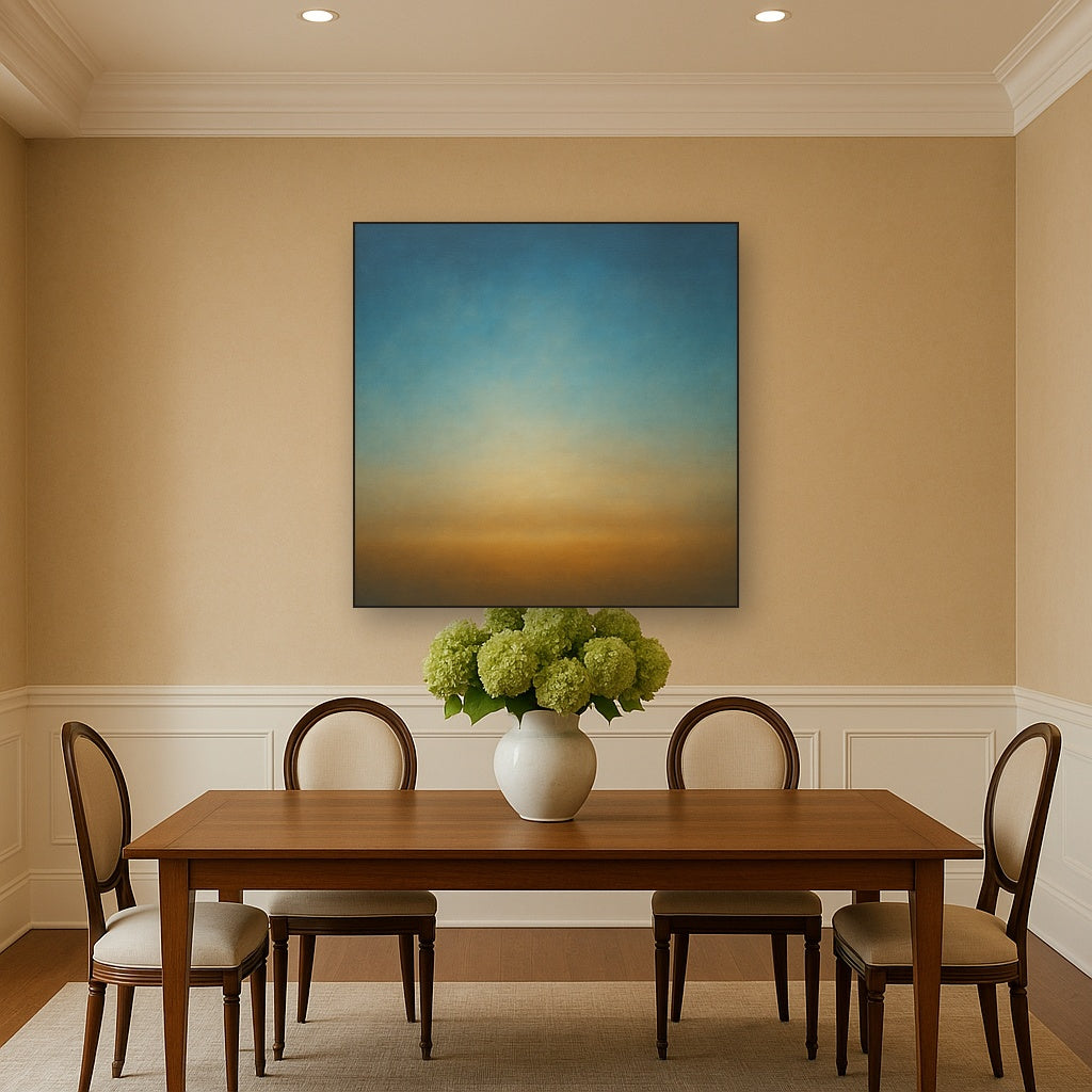 Celestial Azure & Warm Ochre Equilibrium No. 13 Oil Painting - View 4