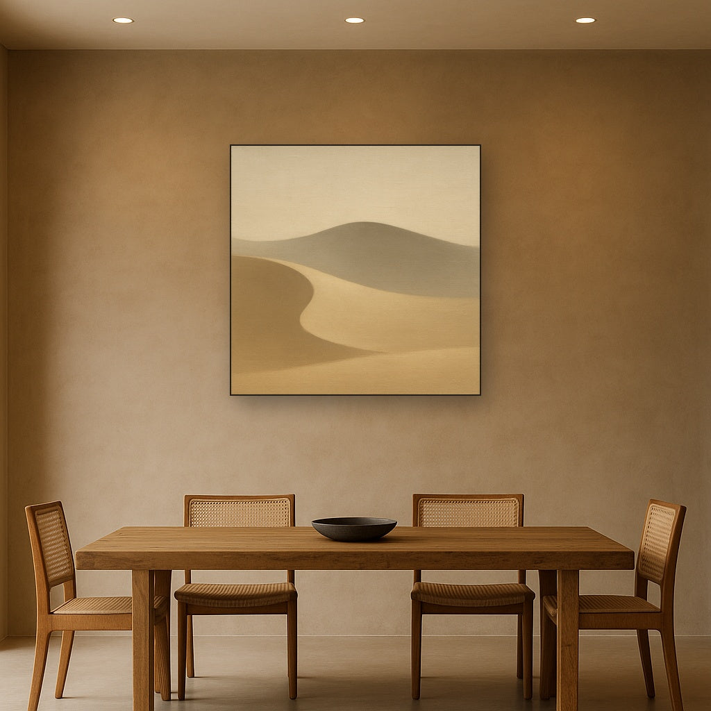 Muted Desert Dune Geometry No. 8 - Modern Fine Art Oil Painting - View 4