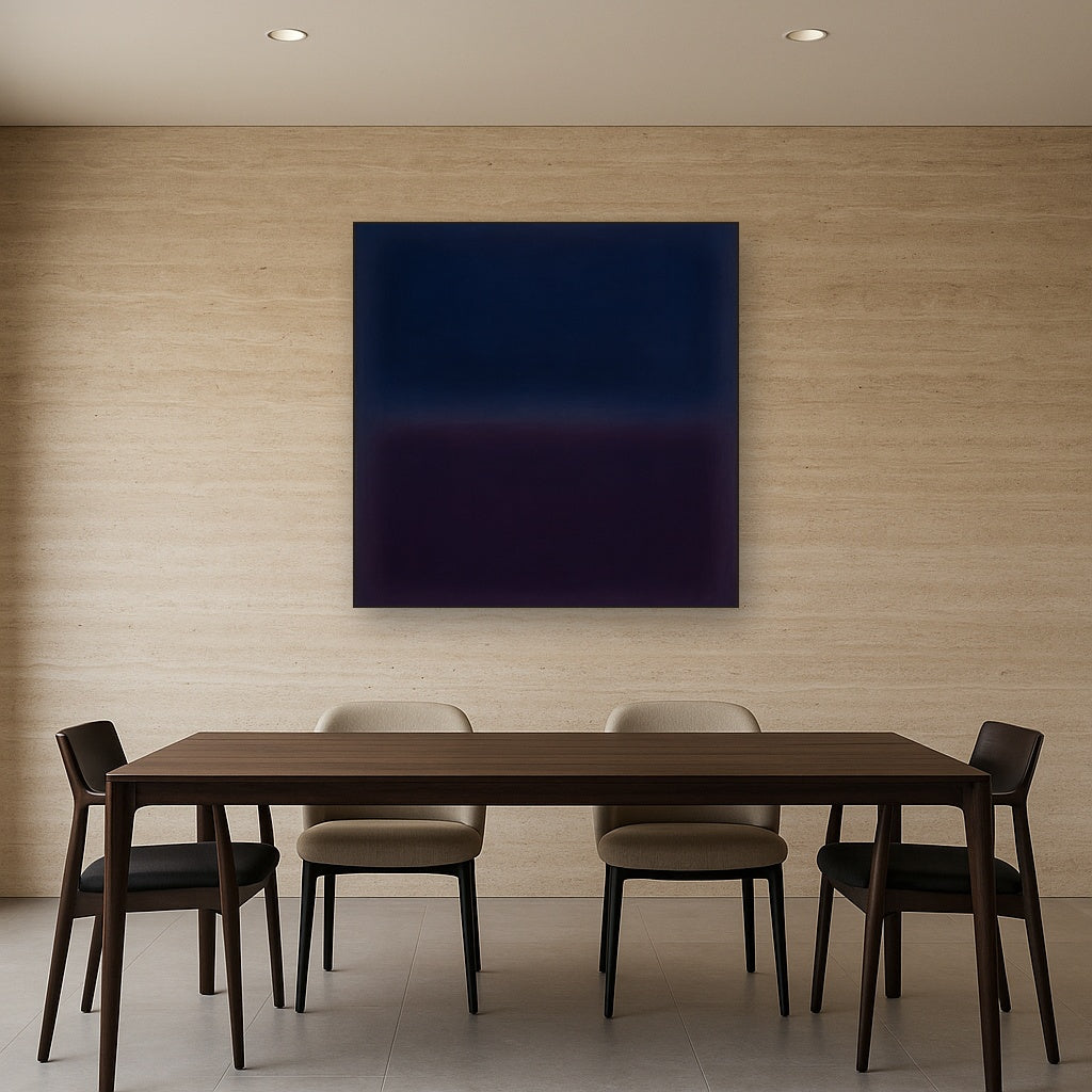 Deep Indigo & Midnight Plum Ambient Field No. 5 Oil Painting - View 4