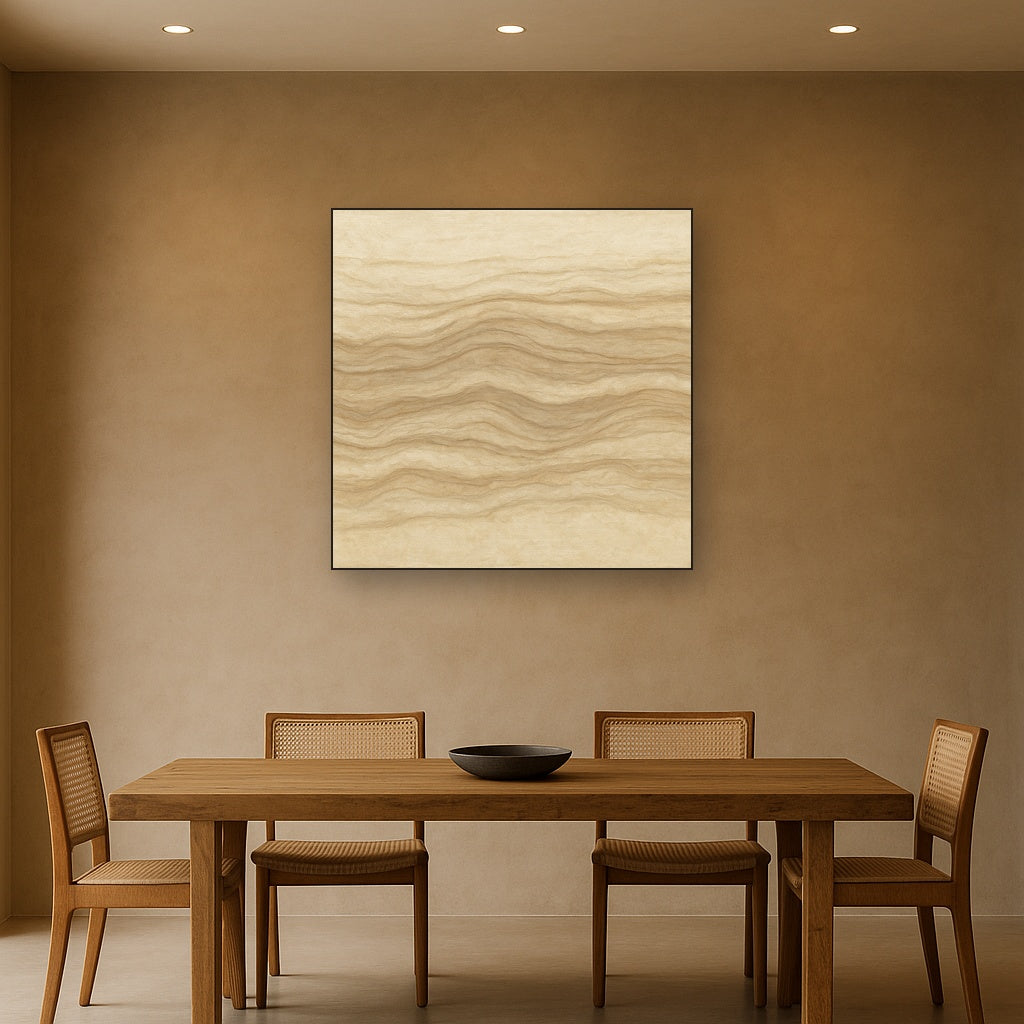 Weathered Mineral Sediments in Warm Ecru Oil Painting - View 4