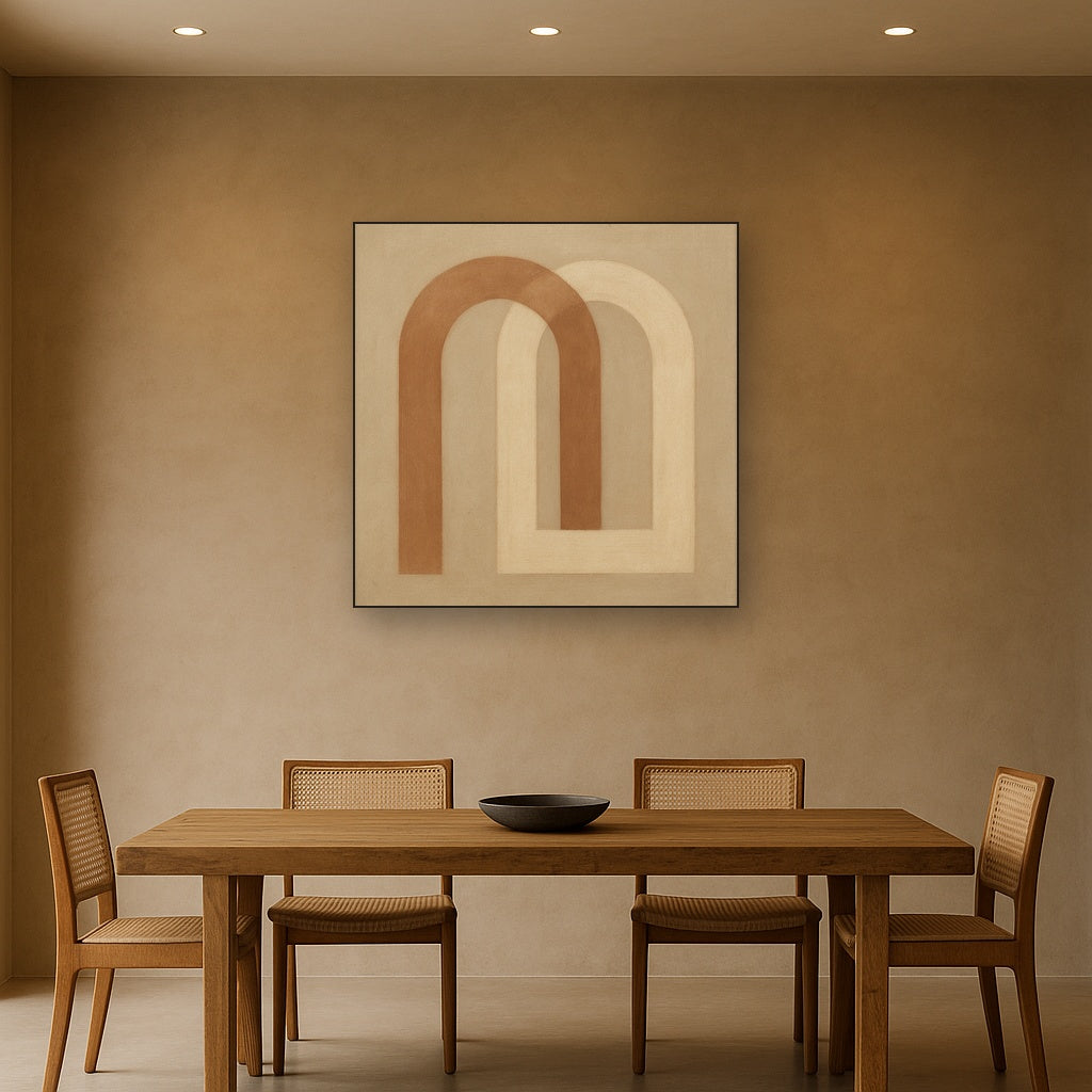 Minimalist Japandi Archways No. 10 - Modern Fine Art Oil Painting - View 4