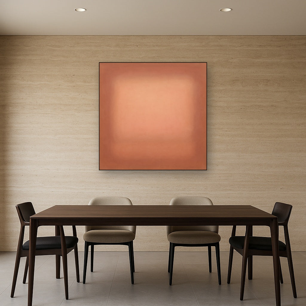 Blush Rose & Dusky Terracotta Ambient Glow No. 30 Oil Painting - View 4