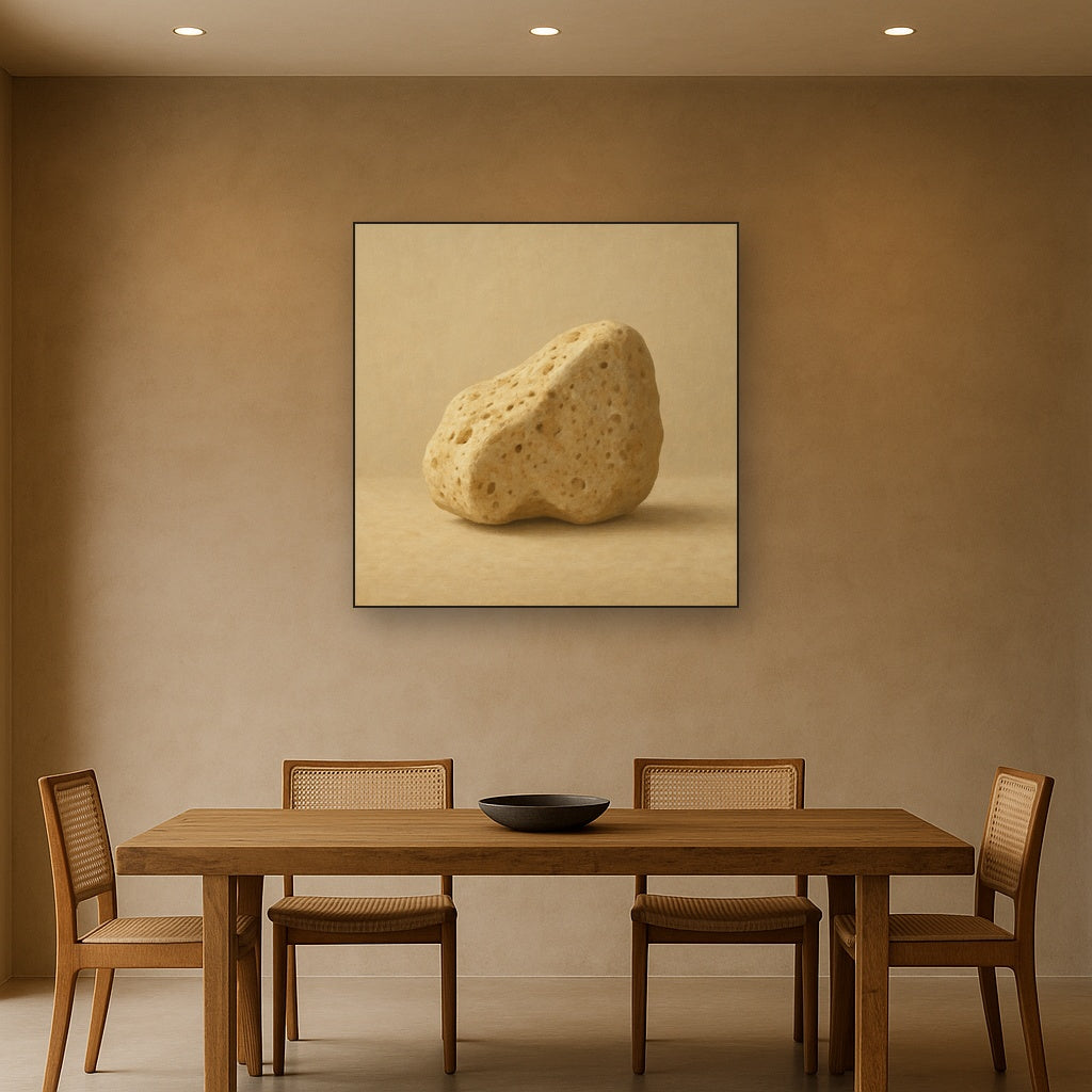Zen Stone & Warm Grey Void No. 5 - Modern Fine Art Oil Painting - View 4