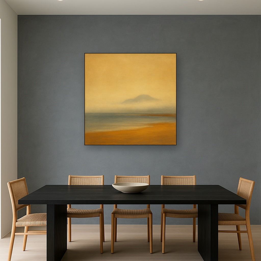 Misty Fjord & Low Clouds No. 7 - Modern Fine Art Oil Painting - View 4