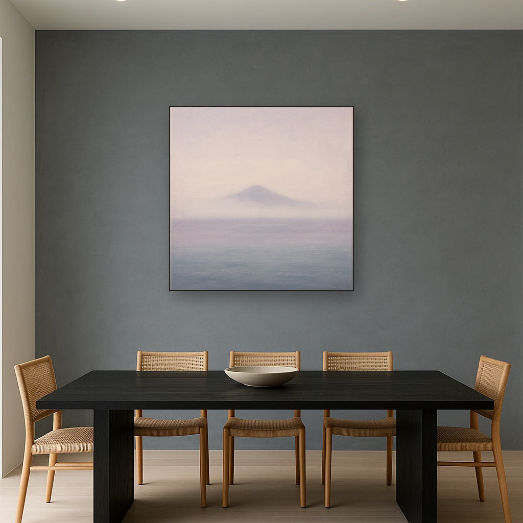 Misty Fjord & Low Clouds No. 7 - Modern Fine Art Oil Painting - View 4