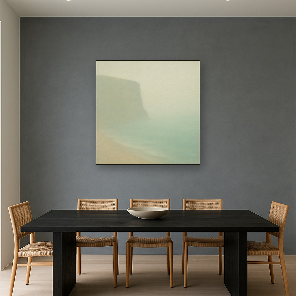 Solitary Headland in Fog No. 9 - Modern Fine Art Oil Painting - View 4