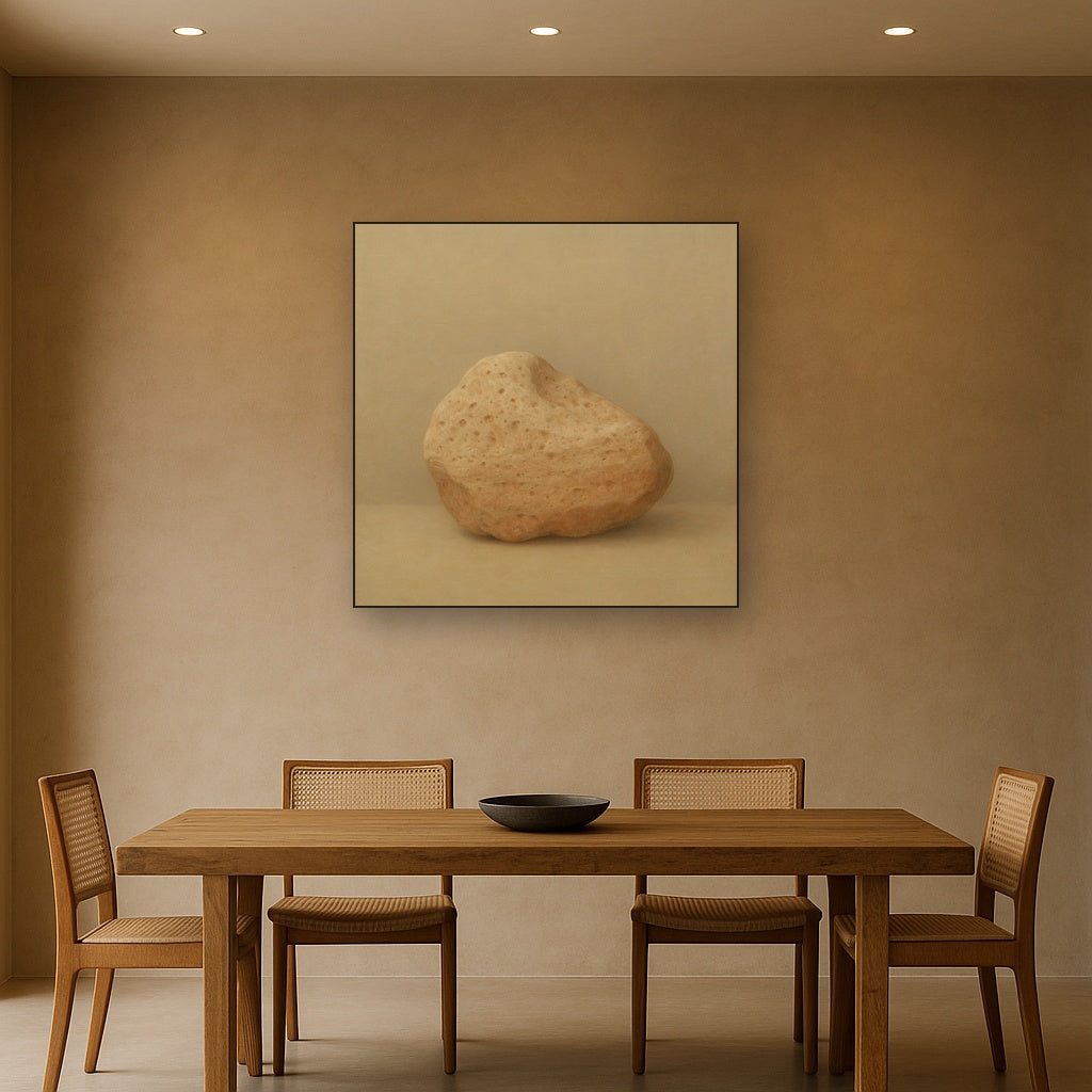 Zen Stone & Warm Grey Void No. 5 - Modern Fine Art Oil Painting - View 4