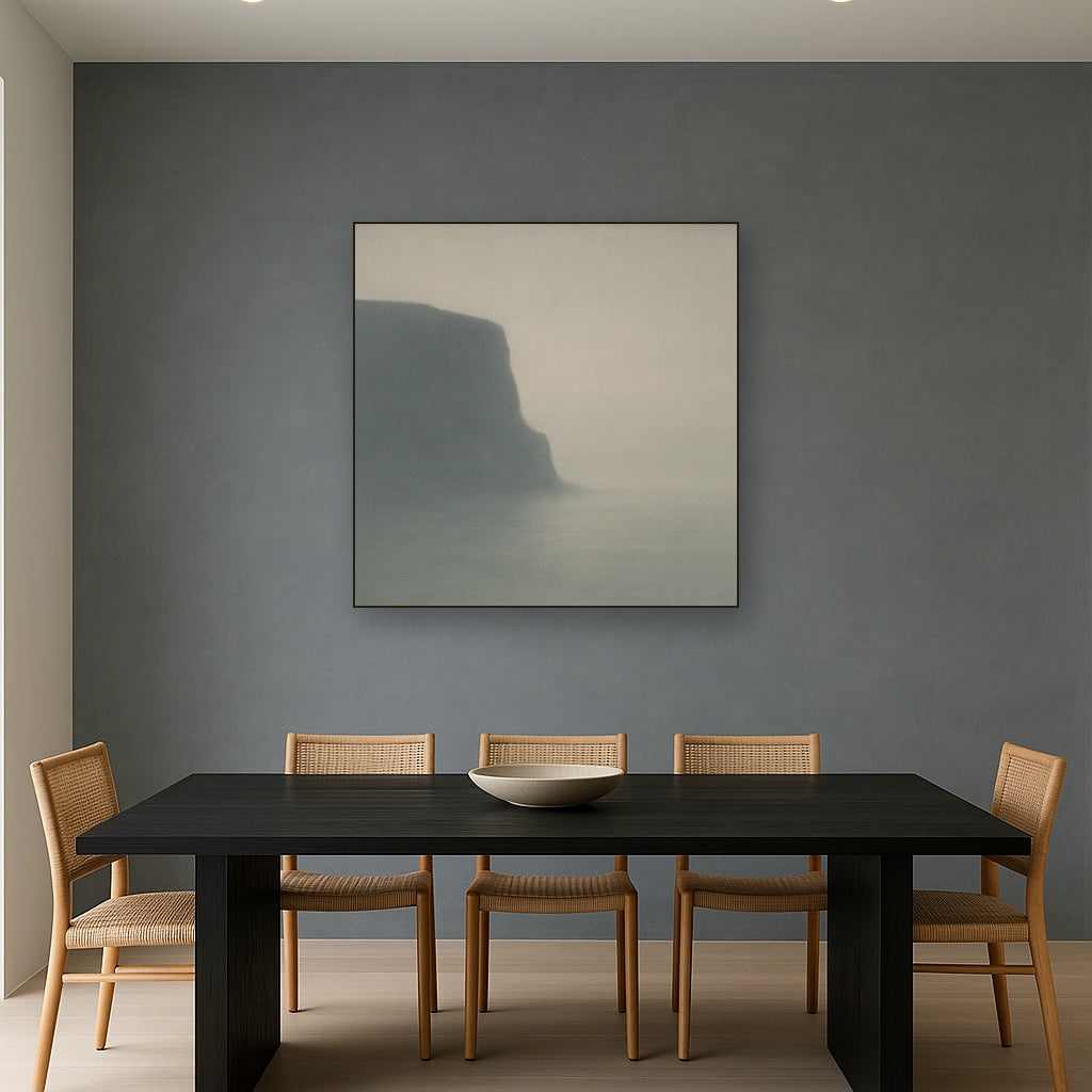 Solitary Headland in Fog No. 9 - Modern Fine Art Oil Painting - View 4