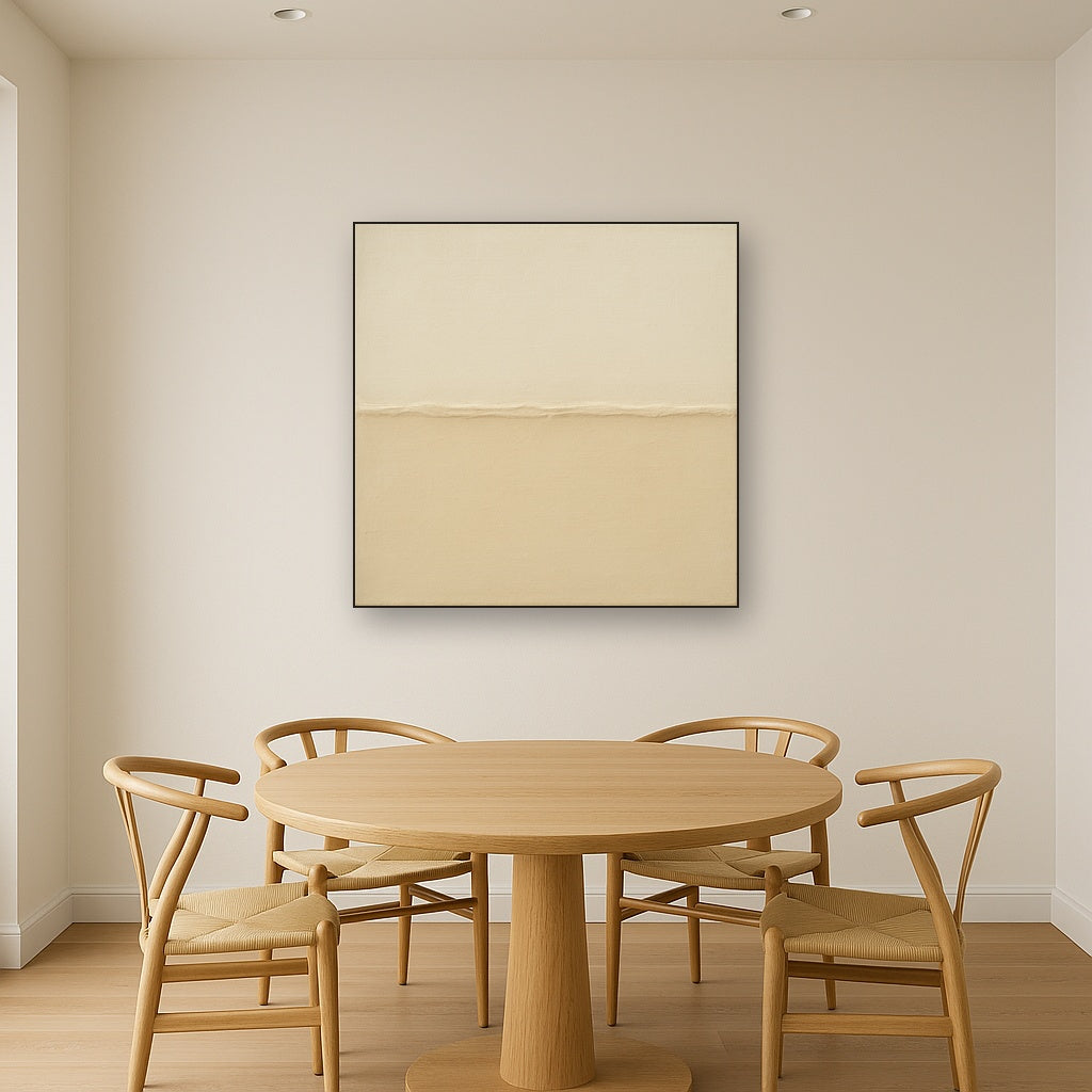 Minimalist White Horizon Band No. 7 - Modern Fine Art Oil Painting - View 4