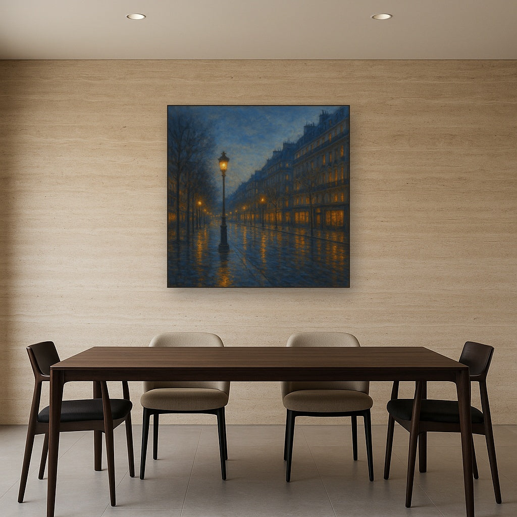 Rainy Parisian Boulevard at Twilight No. 11 Oil Painting - View 4