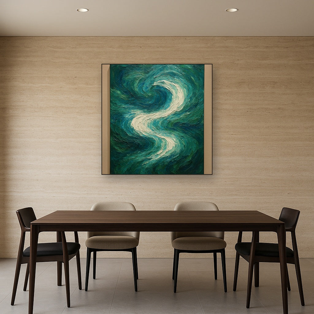 Elysian Swell Fine Art Abstract Oil Painting - View 4