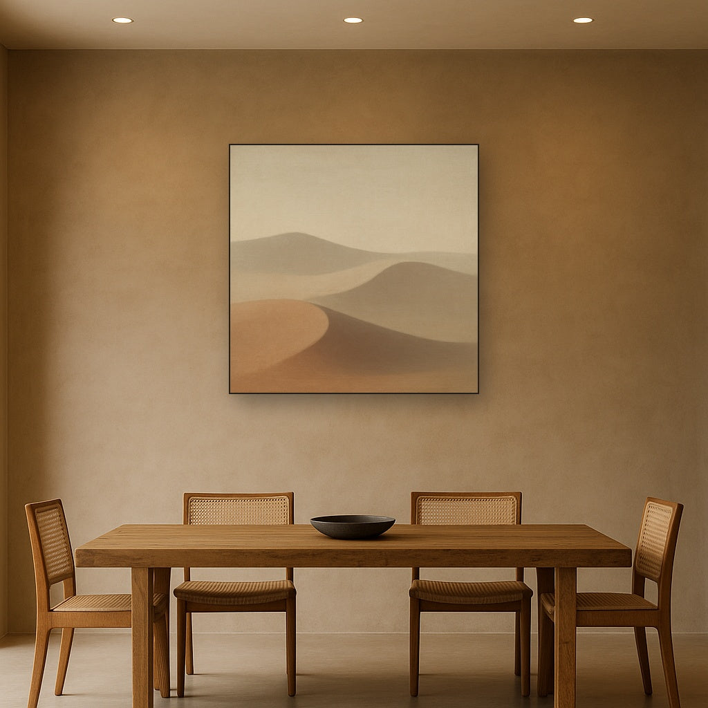 Muted Desert Dune Geometry No. 8 - Modern Fine Art Oil Painting - View 4