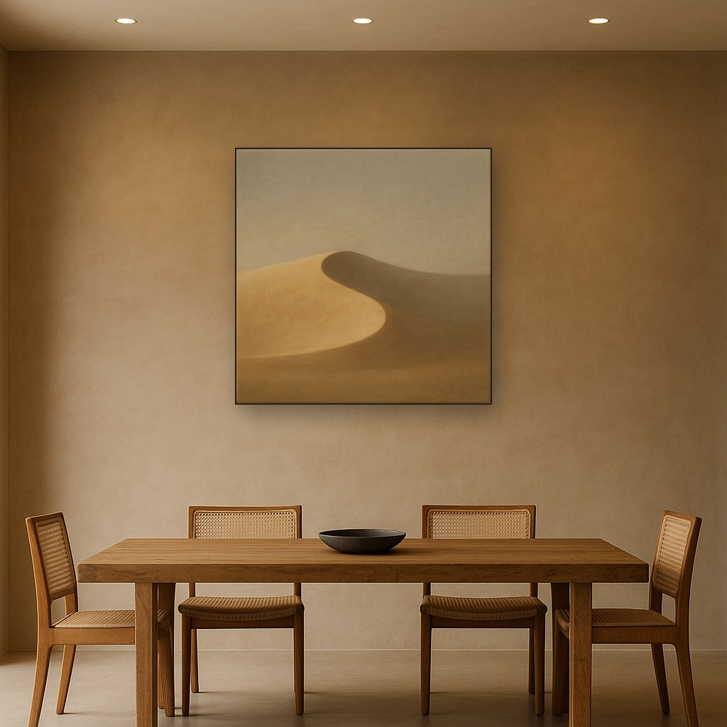 Muted Desert Dune Geometry No. 8 - Modern Fine Art Oil Painting - View 4