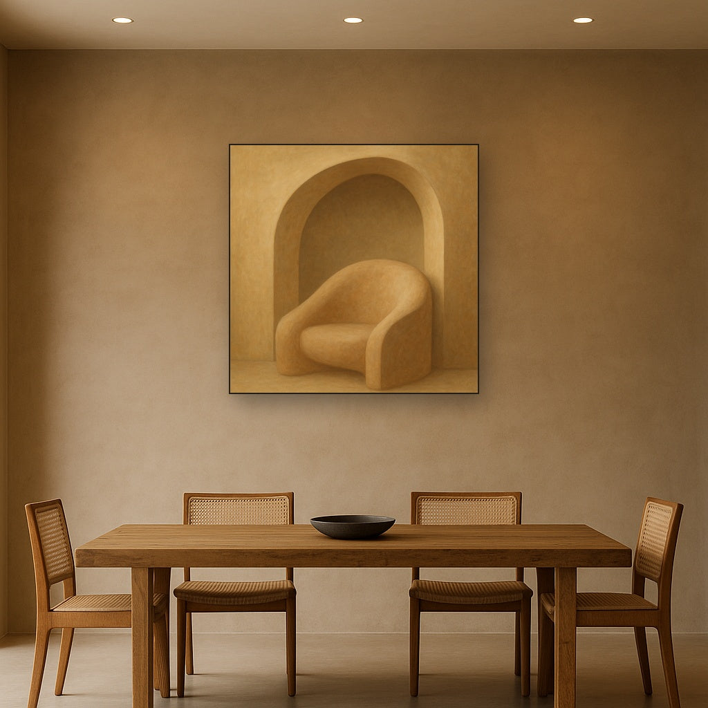 Soft Architectural Curve in Desert Bone No. 4 Oil Painting - View 4