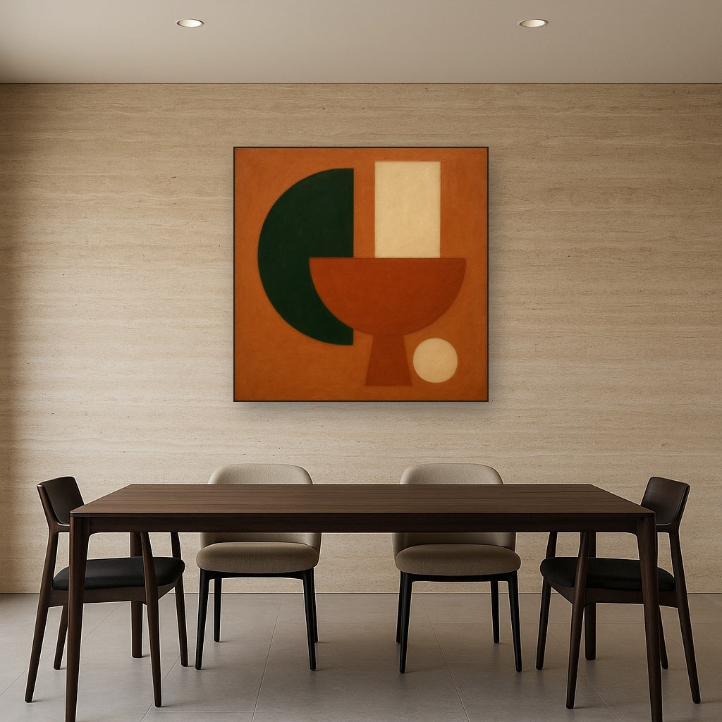 Forest Emerald & Chalk Interlock No. 6 - Modern Fine Art Oil Painting - View 4