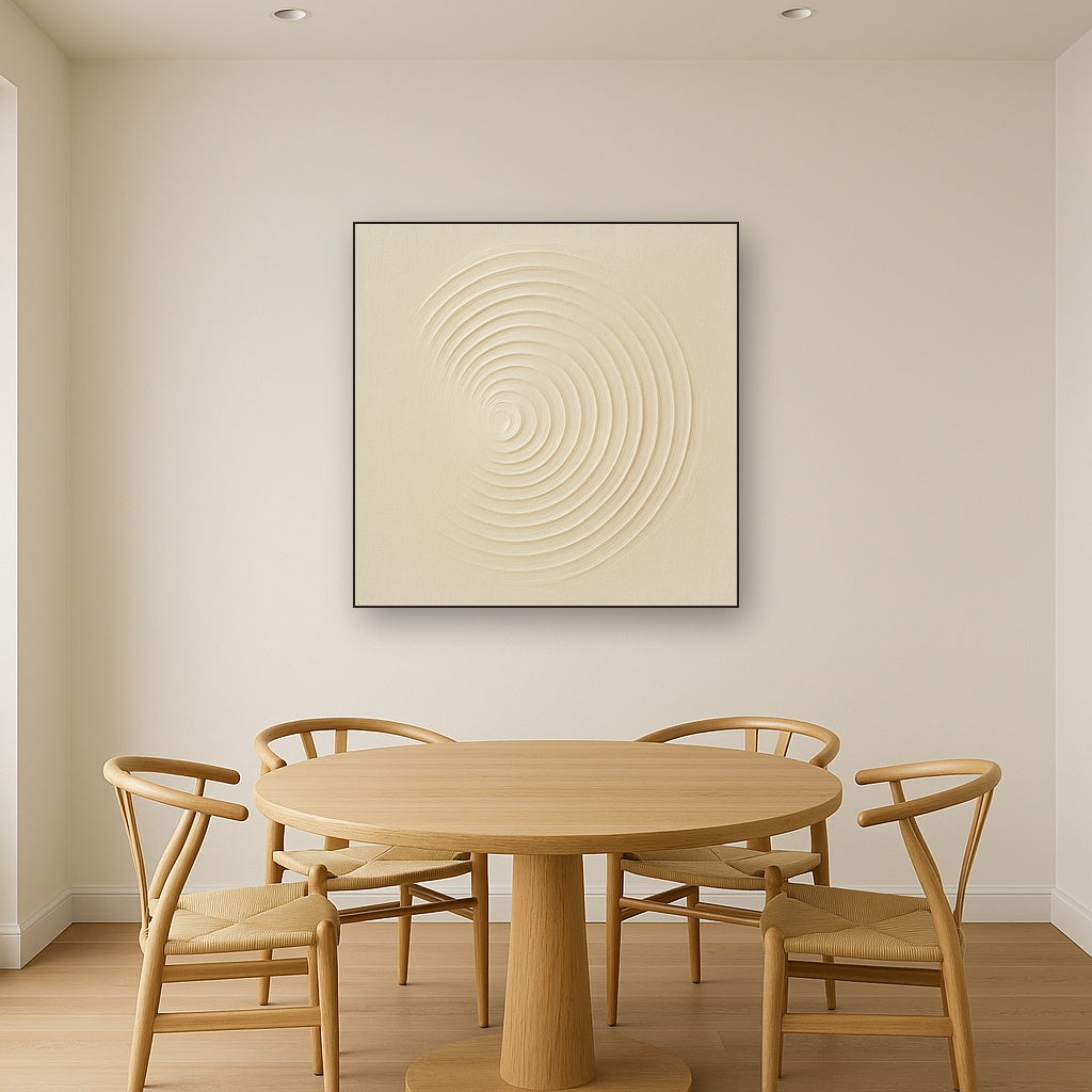 Radial Sunburst Plaster Ridge No. 5 - Modern Fine Art Oil Painting - View 4