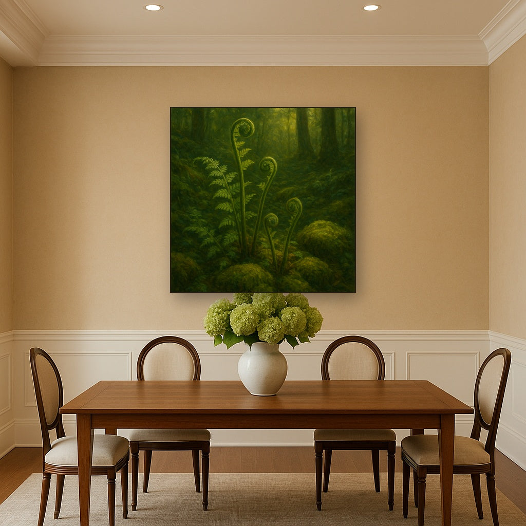 Forest Ferns & Mossy Woodland Herbarium No. 12 Fine Art Oil Painting - View 4