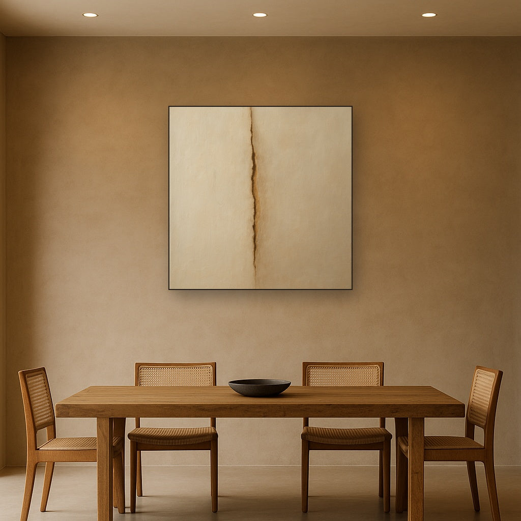 Tactile Stucco & Ochre Rift No. 9 - Modern Fine Art Oil Painting - View 4