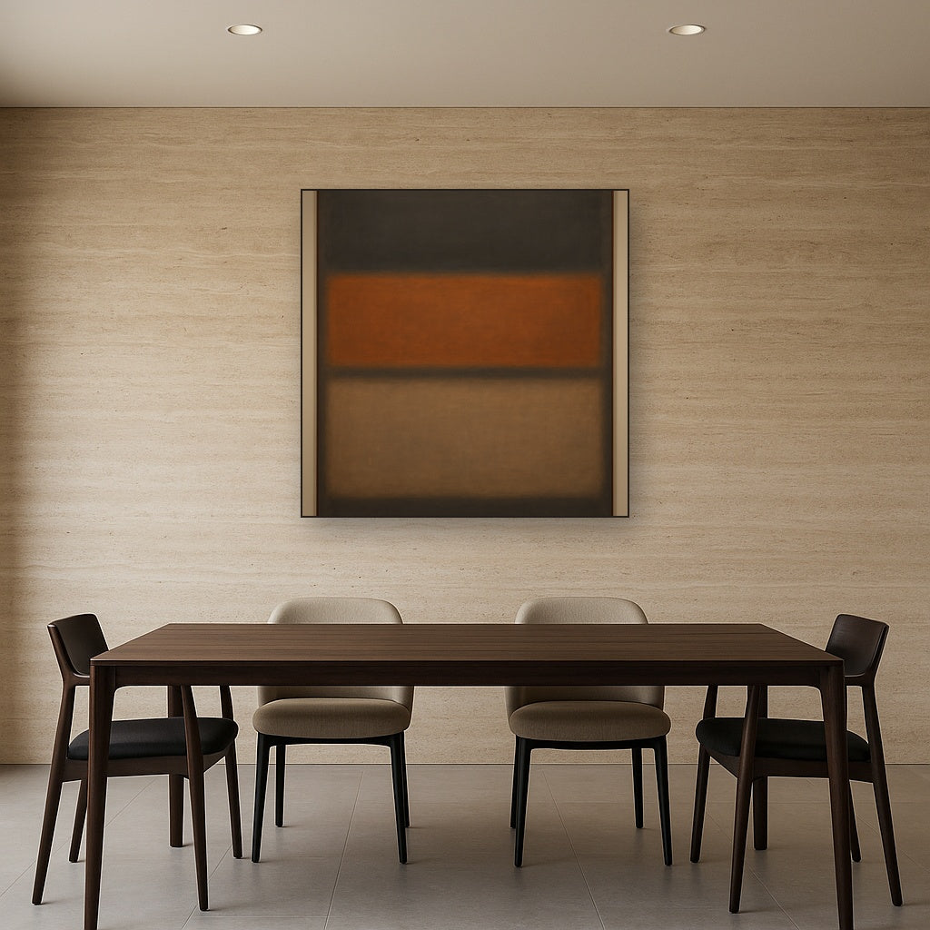 Charcoal Slate & Burnished Copper Horizon No. 26 Oil Painting - View 4