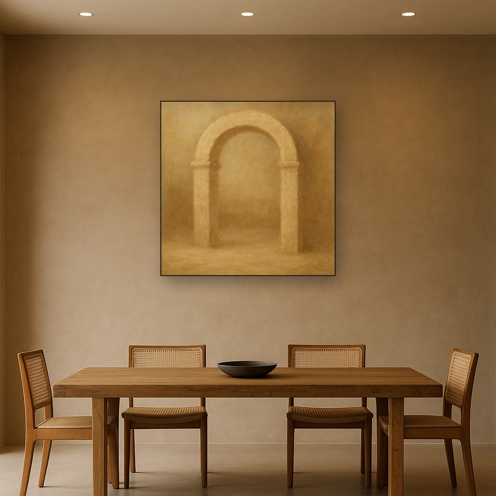 Travertine Stone Arch & Earth Tones No. 21 Oil Painting - View 4