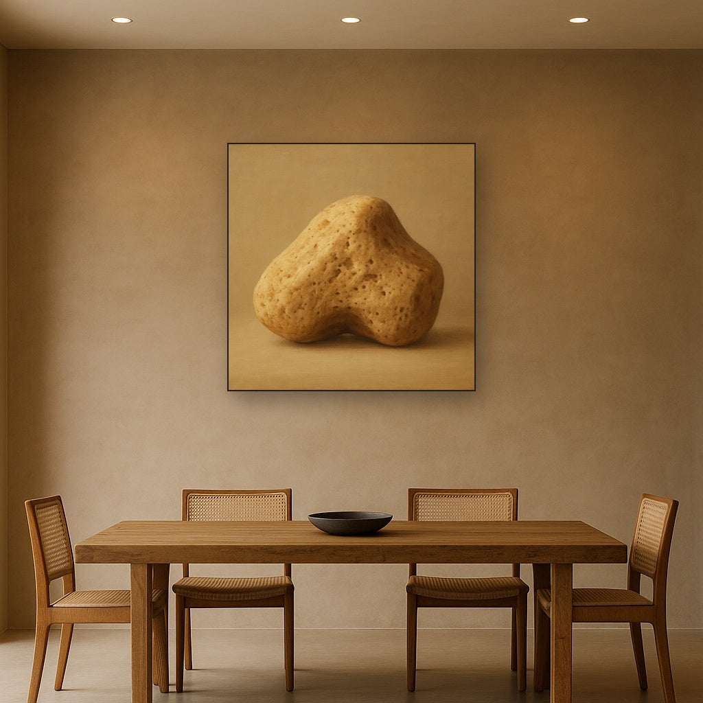 Zen Stone & Warm Grey Void No. 5 - Modern Fine Art Oil Painting - View 4