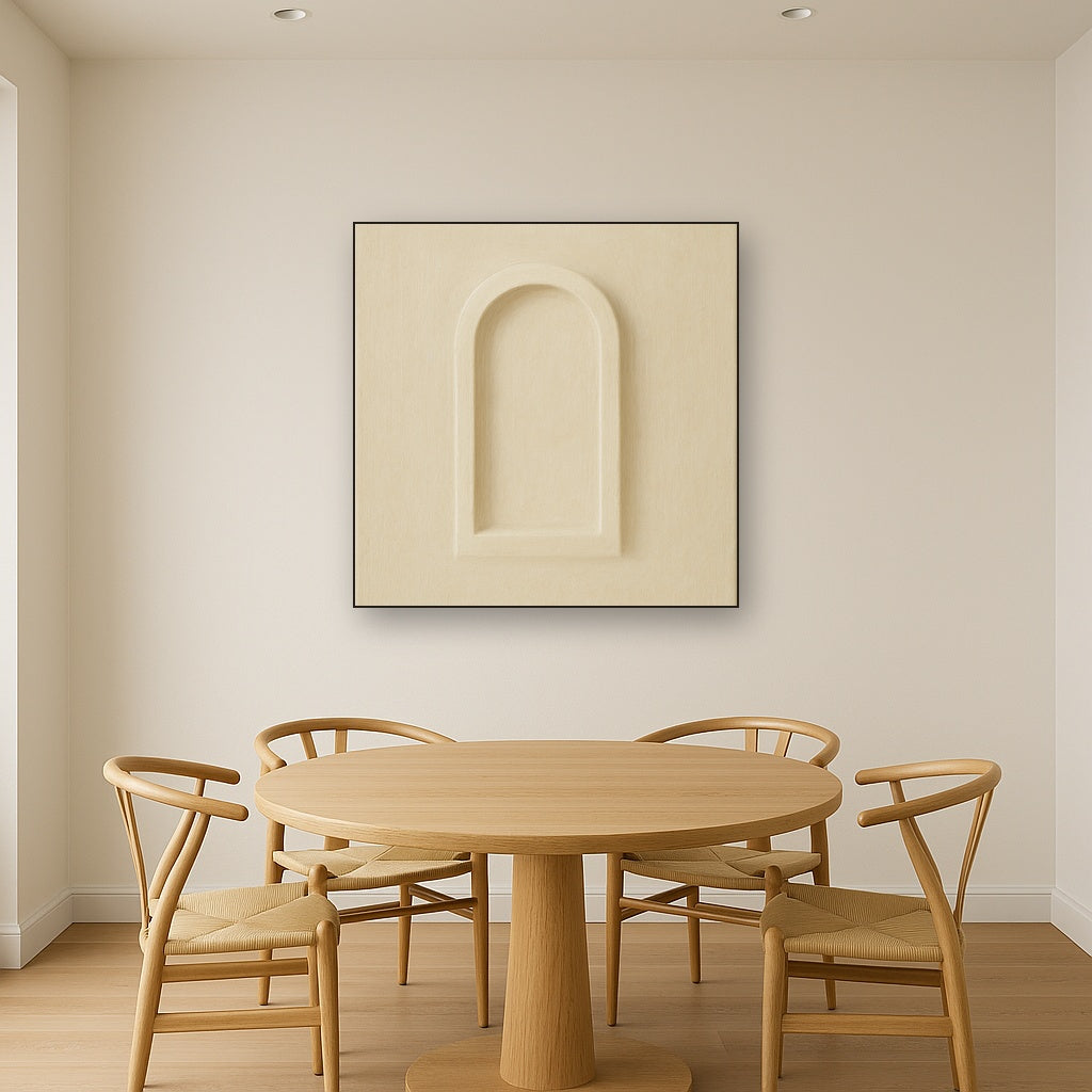 Textured Monolithic Plaster Arch No. 9 - Modern Fine Art Oil Painting - View 4