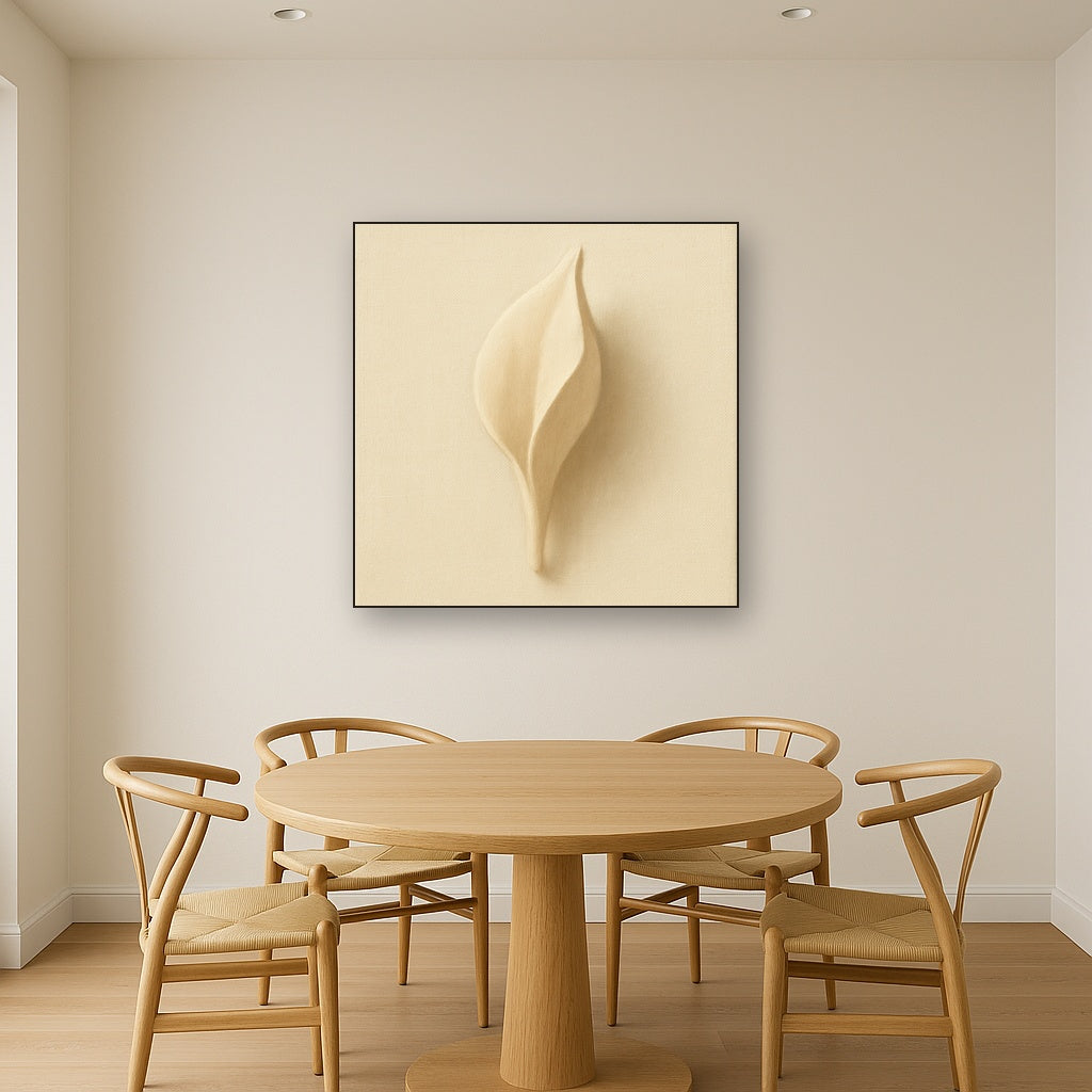 Sculpted Ivory Floral Contour No. 1 - Modern Fine Art Oil Painting - View 4