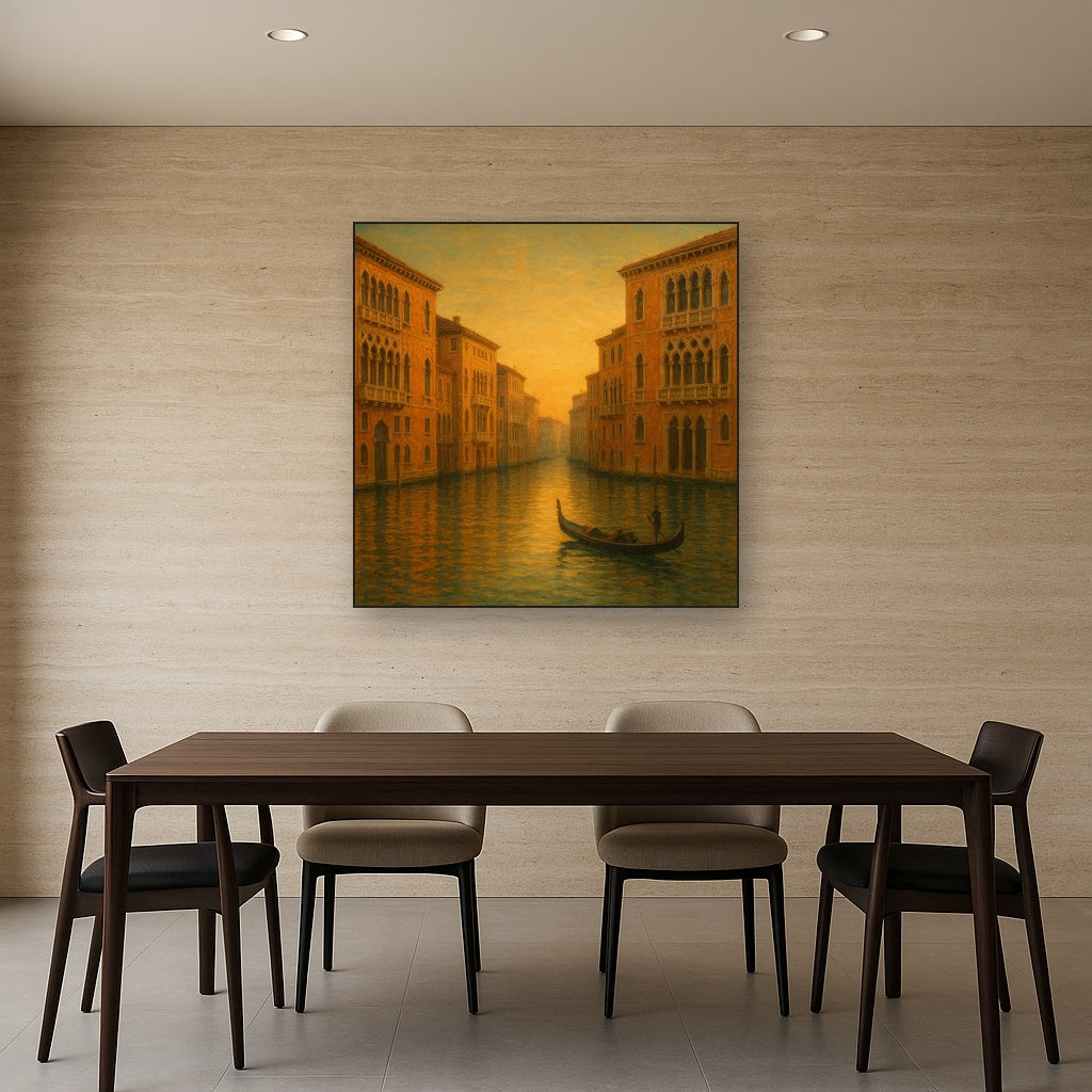 Venetian Canal Palaces at Golden Hour No. 13 Oil Painting - View 4