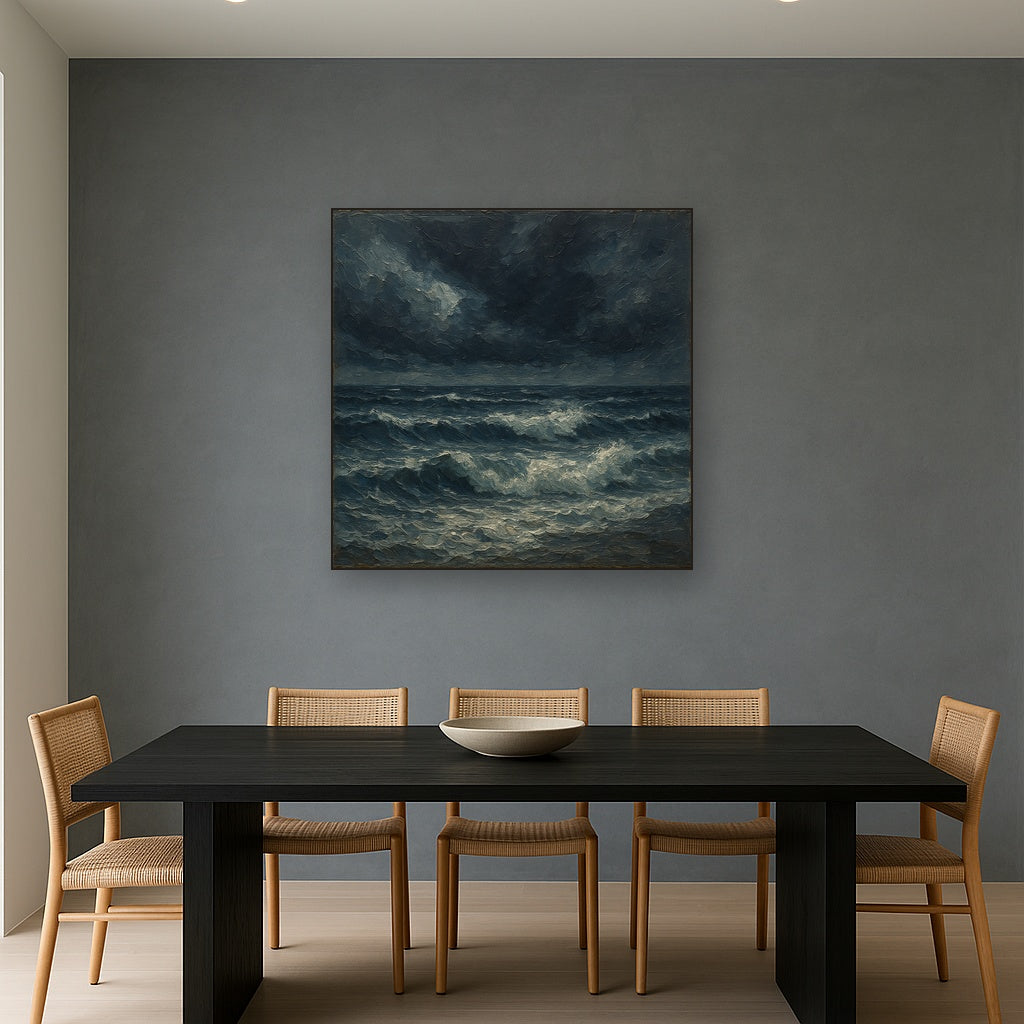 Atlantic Storm Horizon Seascape Oil Painting - View 4