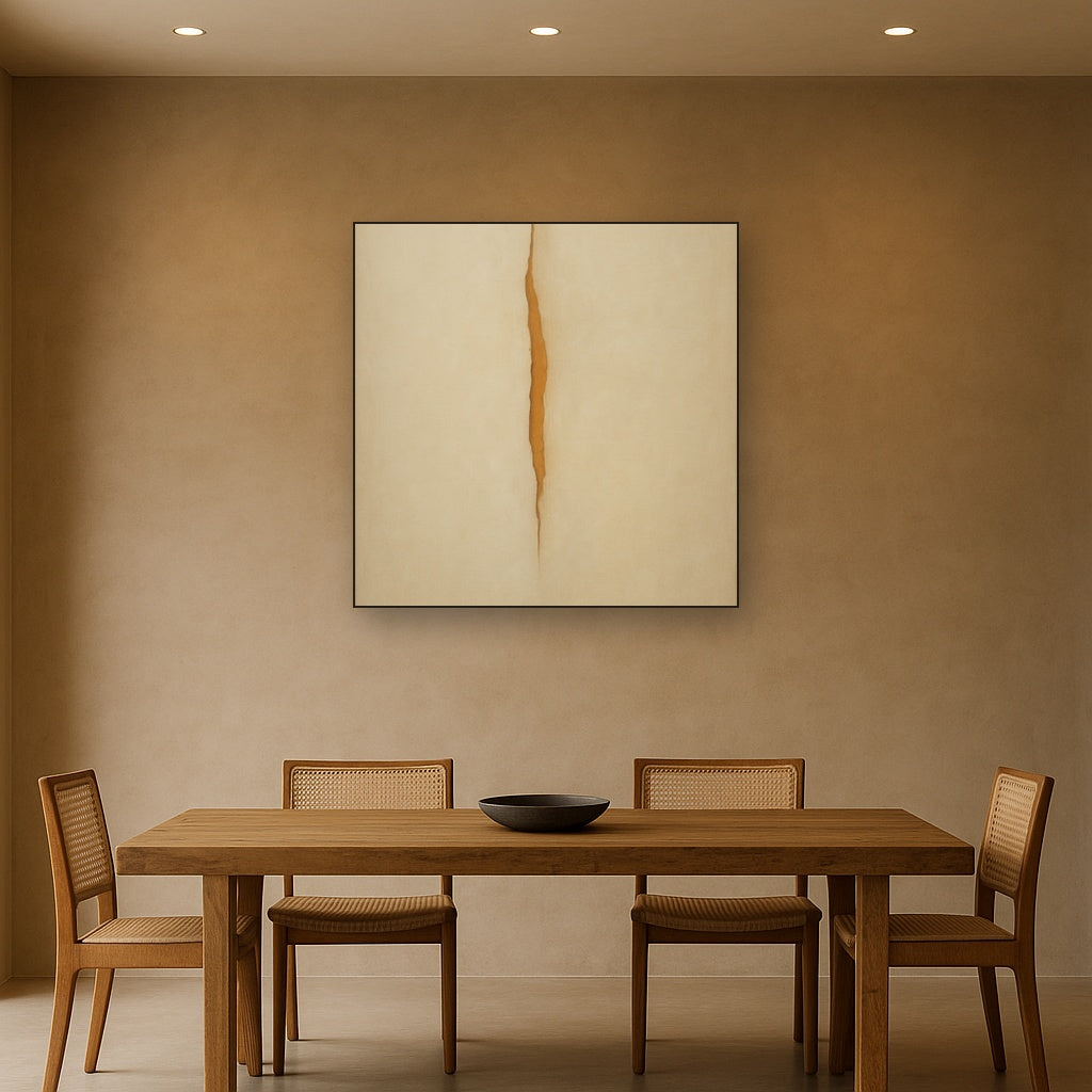Tactile Stucco & Ochre Rift No. 9 - Modern Fine Art Oil Painting - View 4