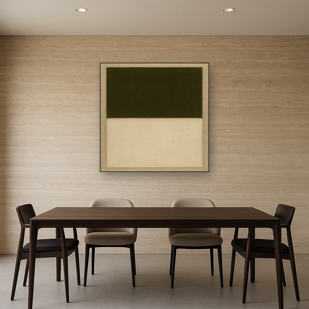Sage Olive & Alabaster Balance No. 3 - Modern Fine Art Oil Painting - View 4